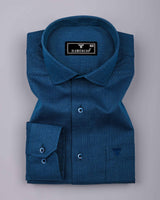 Navrix Dark Blue Plaid Flannel Cotton Shirt