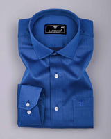 Dorno Blue Jacquard Textured Premium Giza Shirt