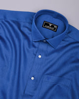 Dorno Blue Jacquard Textured Premium Giza Shirt