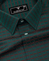 Herbal Green With Red Jacquard Premium Giza Shirt