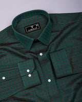 Herbal Green With Red Jacquard Premium Gizza Shirt