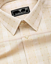 Biscoff Cream Jacquard Check Premium Giza Shirt
