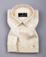 Biscoff Cream Jacquard Check Premium Gizza Shirt