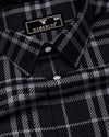 Dravon Black With Gray Dobby Check Premium Giza Shirt