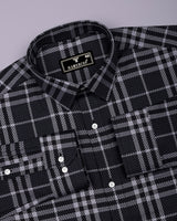 Dravon Black With Gray Dobby Check Premium Giza Shirt