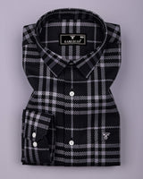 Dravon Black With Gray Dobby Check Premium Giza Shirt