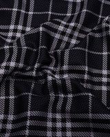 Dravon Black With Gray Dobby Check Premium Giza Shirt