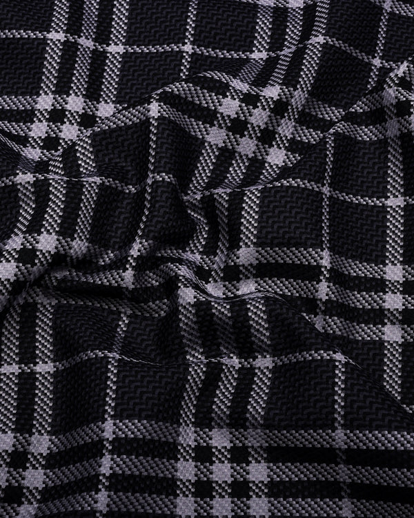 Dravon Black With Gray Dobby Check Premium Giza Shirt
