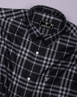Dravon Black With Gray Dobby Check Premium Giza Shirt