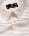 Groven Yellow With White Stripe Premium Giza Shirt