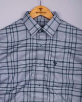 Denmark Gray With Blue Twill Check Premium Cotton Shirt