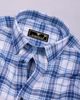 Sutton Blue With White Twill Check Cotton Shirt