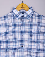 Sutton Blue With White Twill Check Cotton Shirt