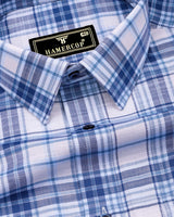 Sutton Blue With White Twill Check Cotton Shirt