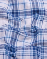 Sutton Blue With White Twill Check Cotton Shirt