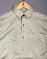 Pestry Crust Cream With White Stripe Premium Giza Shirt