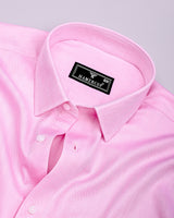 Dolphin Pink Self Stripe Premium Giza Shirt
