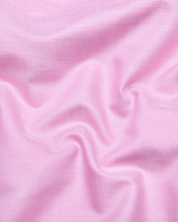 Dolphin Pink Self Stripe Premium Giza Shirt