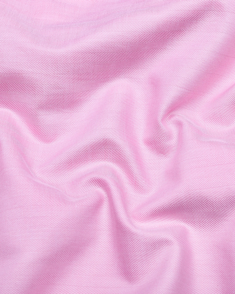 Dolphin Pink Self Stripe Premium Giza Shirt