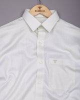 Dolphin Ivory Cream Self Stripe Premium Giza Shirt