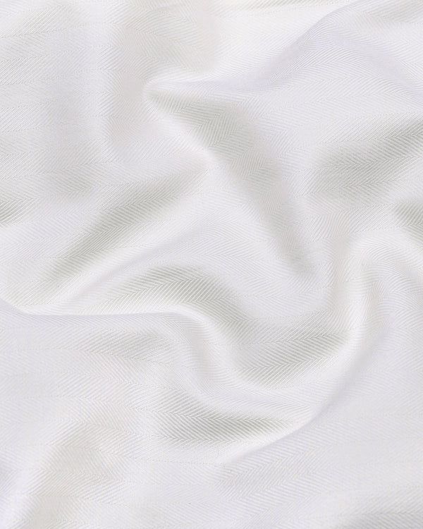 Dolphin Ivory Cream Self Stripe Premium Giza Shirt