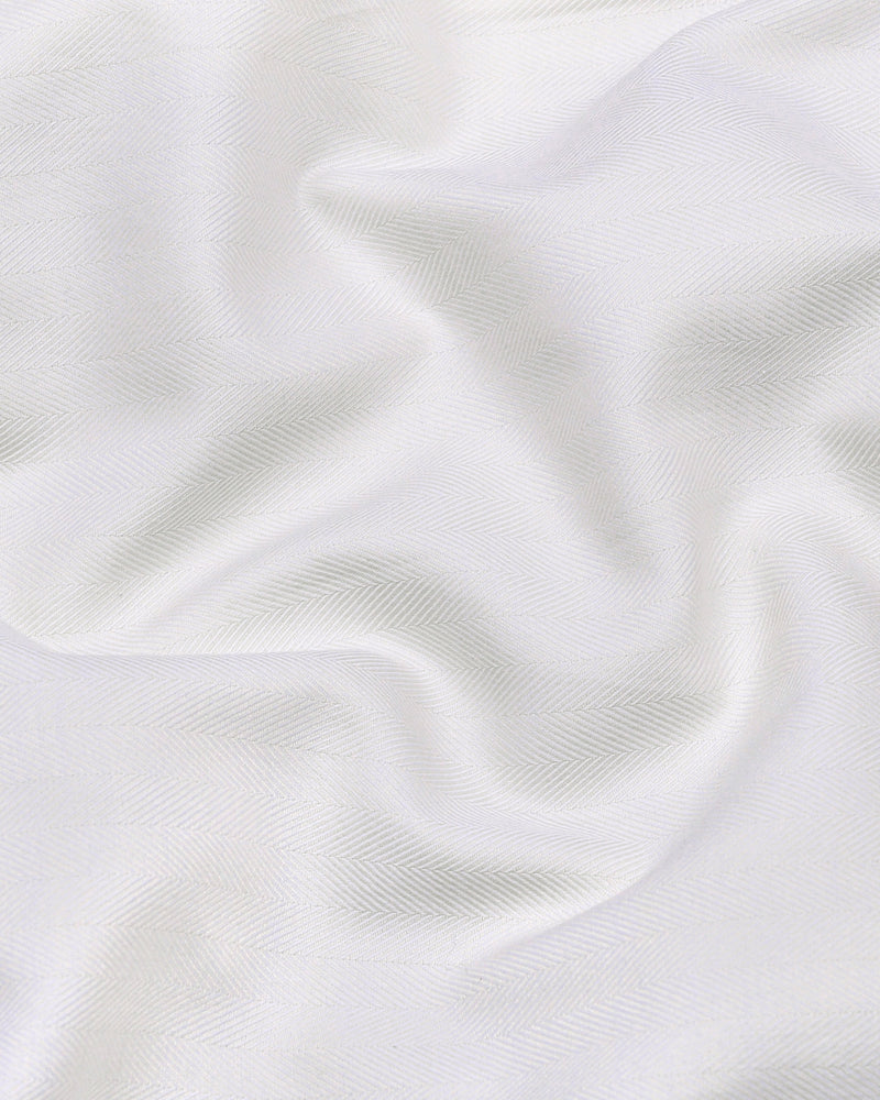 Dolphin Ivory Cream Self Stripe Premium Giza Shirt