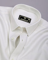 Dolphin Ivory Cream Self Stripe Premium Giza Shirt