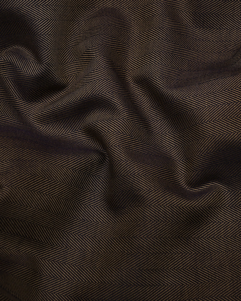 Dolphin Brown Self Stripe Premium Giza Shirt