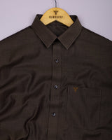Dolphin Brown Self Stripe Premium Giza Shirt