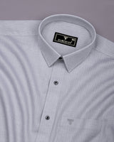 Pestry Gray With White Stripe Premium Giza Shirt