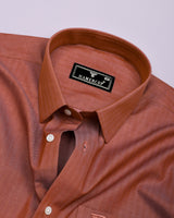 Pestry Rust Orange With White Stripe Premium Giza Shirt