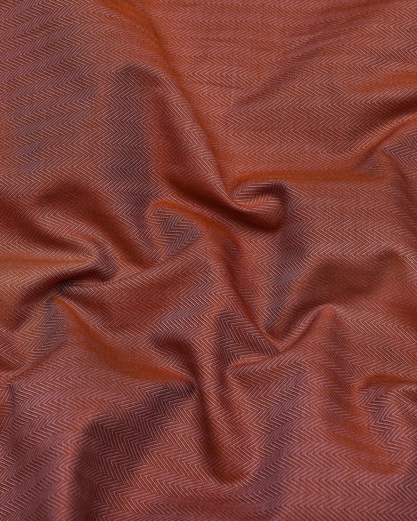 Pestry Rust Orange With White Stripe Premium Giza Shirt