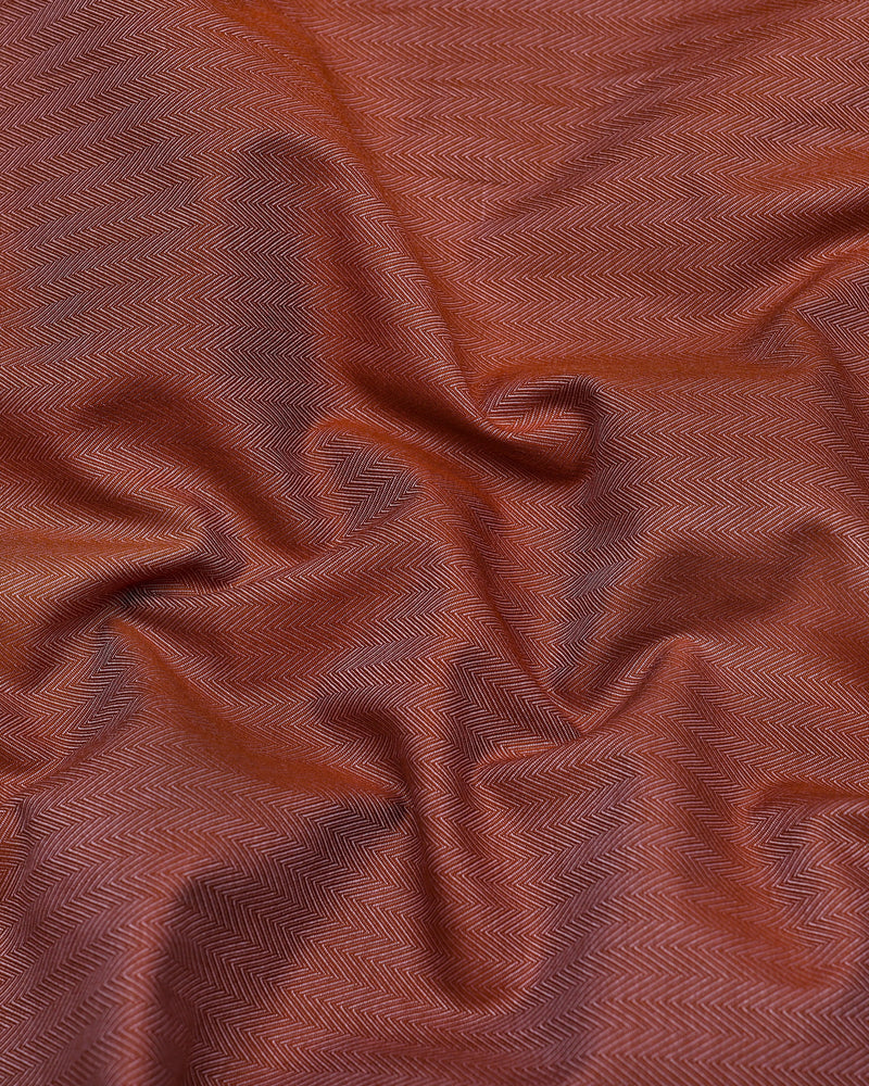 Pestry Rust Orange With White Stripe Premium Giza Shirt