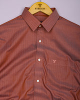 Pestry Rust Orange With White Stripe Premium Giza Shirt