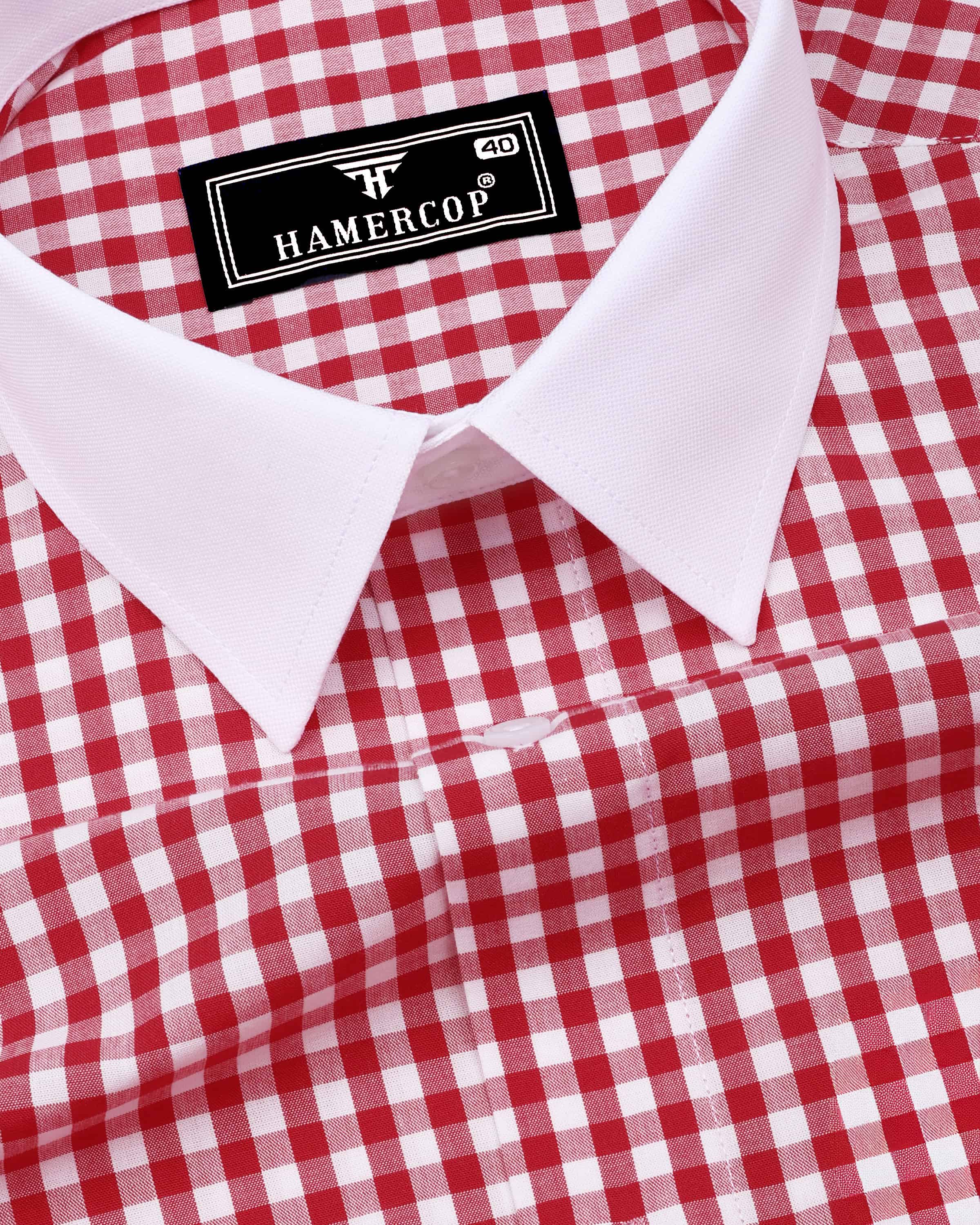 Red Check Cotton Designer Shirt – Hamercop