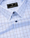 Yorik Blue With Black Check Premium Giza Shirt