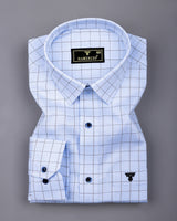 Yorik Blue With Black Check Premium Gizza Shirt