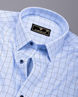 Yorik Blue With Black Check Premium Gizza Shirt