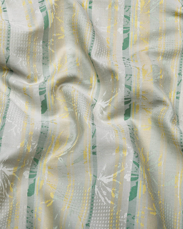 Soft Green With Yellow Jacquard Premium Giza Shirt
