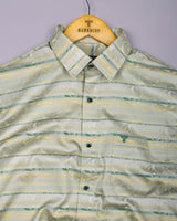 Soft Green With Yellow Jacquard Premium Giza Shirt
