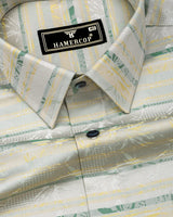 Soft Green With Yellow Jacquard Premium Giza Shirt