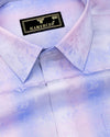 Beans Blue With Pink Printed Jacquard Giza Cotton Shirt
