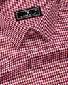 Fralix Red Houndstooth Jacquard Premium Giza Shirt