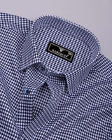Fralix Blue Houndstooth Jacquard Premium Gizza Shirt