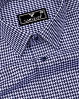 Fralix Blue Houndstooth Jacquard Premium Gizza Shirt