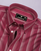 Colombia Beet Red With Cream Box Stripe Gizza Shirt