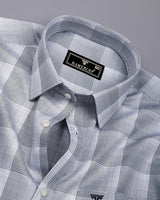 Auric Silver Gray Houndstooth Check Premium Giza Shirt