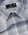 Auric Silver Gray Houndstooth Check Premium Giza Shirt