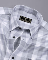 Ravon Gray With White Twill Check Premium Gizza Shirt