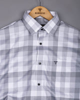 Ravon Gray With White Twill Check Premium Gizza Shirt